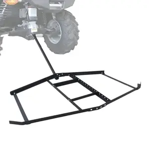 Heavy duty steel tow rake for lanes and lawns - towed behind ATV/UTV/tractor, adjustable pole, pin hanging, rust proof, easy to assemble, perfect for gravel, soil, and lawn maintenance -66 inches