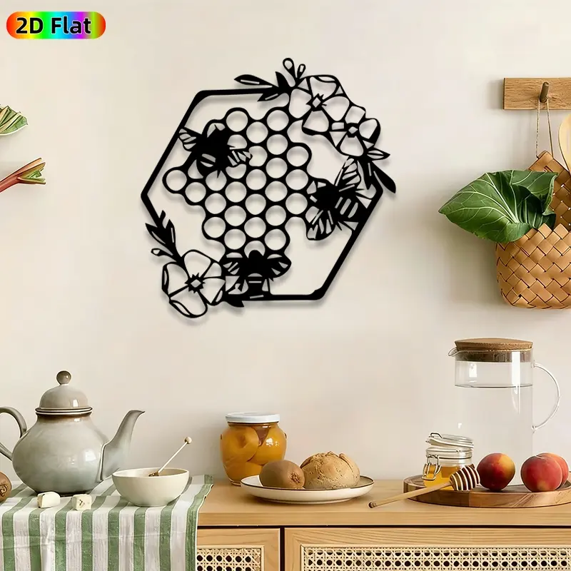 1pc Honeycomb Metal Wall Art, Hexagonal Honeycomb wall Scupltures Mural, Intricate Craftsmanship, Artistic Metalwork, Perfect for Housewarming, Mothers Day Decor, Perfect for Kitchen Garden Fence Coffee Shop Decor, Ideal Gift for Nature Enthusiasts.
