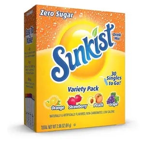 Soda Variety Pack, Singles To Go Orange, Strawberry, Grape and Peach (30 Total Sticks)