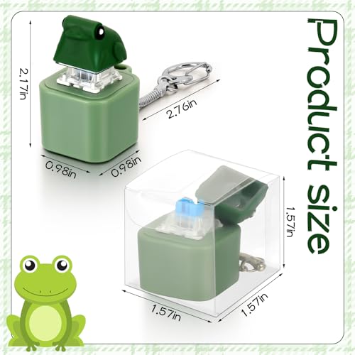 Frog Croaking Keychain, Lizard, Cat, Duck Realistic Sound Fidget – Rechargeable LED Light, Mechanical Keyboard Fidget Cute Axolotl Animal with Hand Wrist Strap Rope Durable ABS Build for Student &Adults Stress Relief