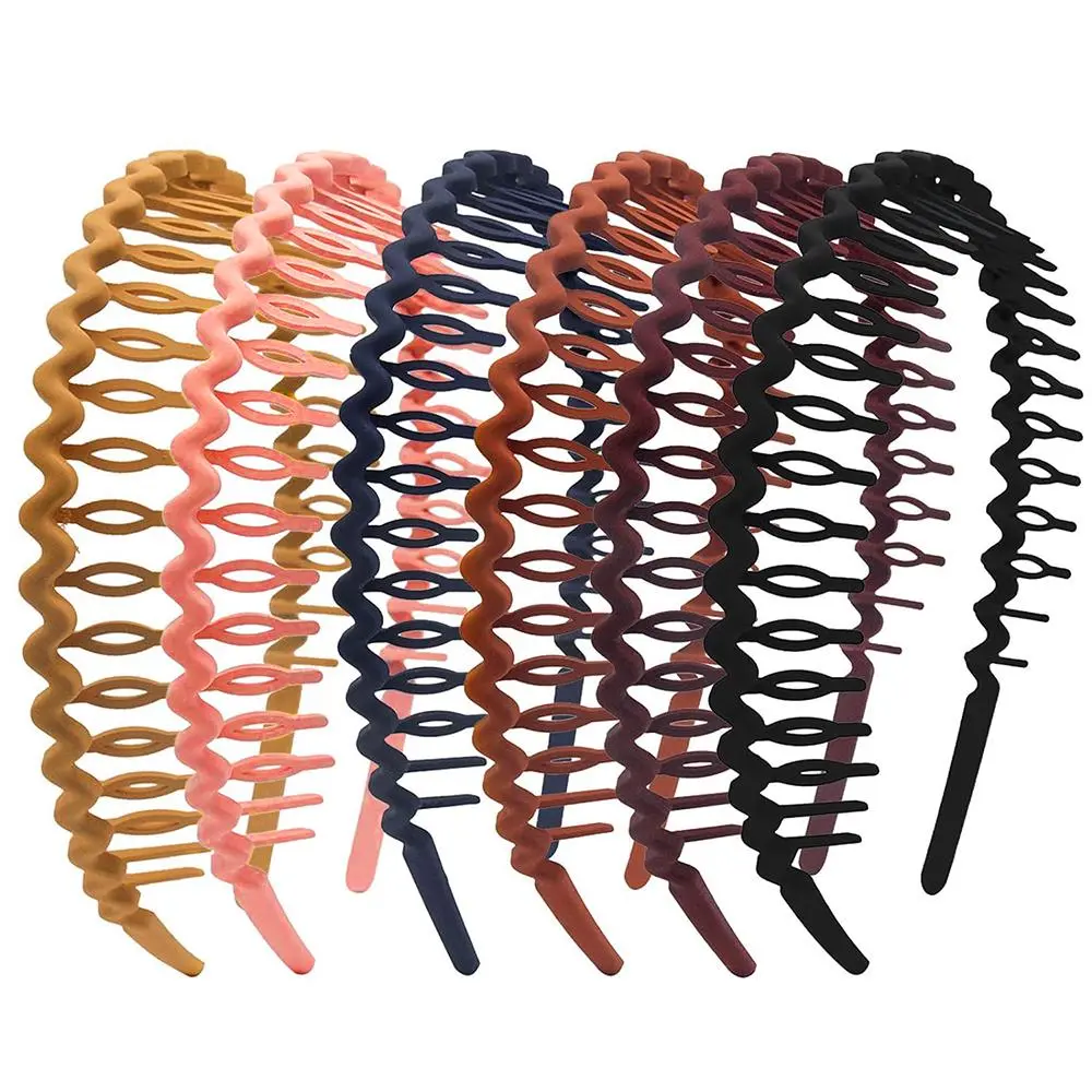 Vintage Plastic Teeth Headbands - 6/8/10PCS, Durable Teeth Resist Wear, Non-Slip Comb Design, Multicolor Fashion Hair Accessories for Face Washing & Everyday Use, Adds Playful Vintage Edge