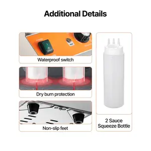 VEVOR Electric Bottle Warmer with Bottles, 0.8x2 LCommercial Cheese Dispenser, Hot Fudge Warmer 86-185 Temp Adjustable, Plastic Double Bottles Nacho Cheese Warmer, for Hot Fudge Cheese Caramel