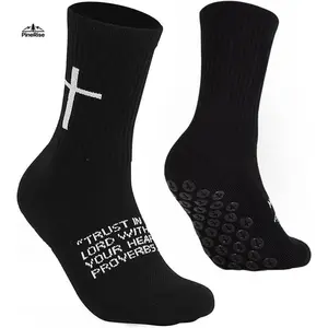 Unisex 3-Pair Spring Summer Cotton Sports Socks, Non-Slip Dot Grip, Sweat-Absorbent, Breathable, Solid Color Athletic Socks for Football