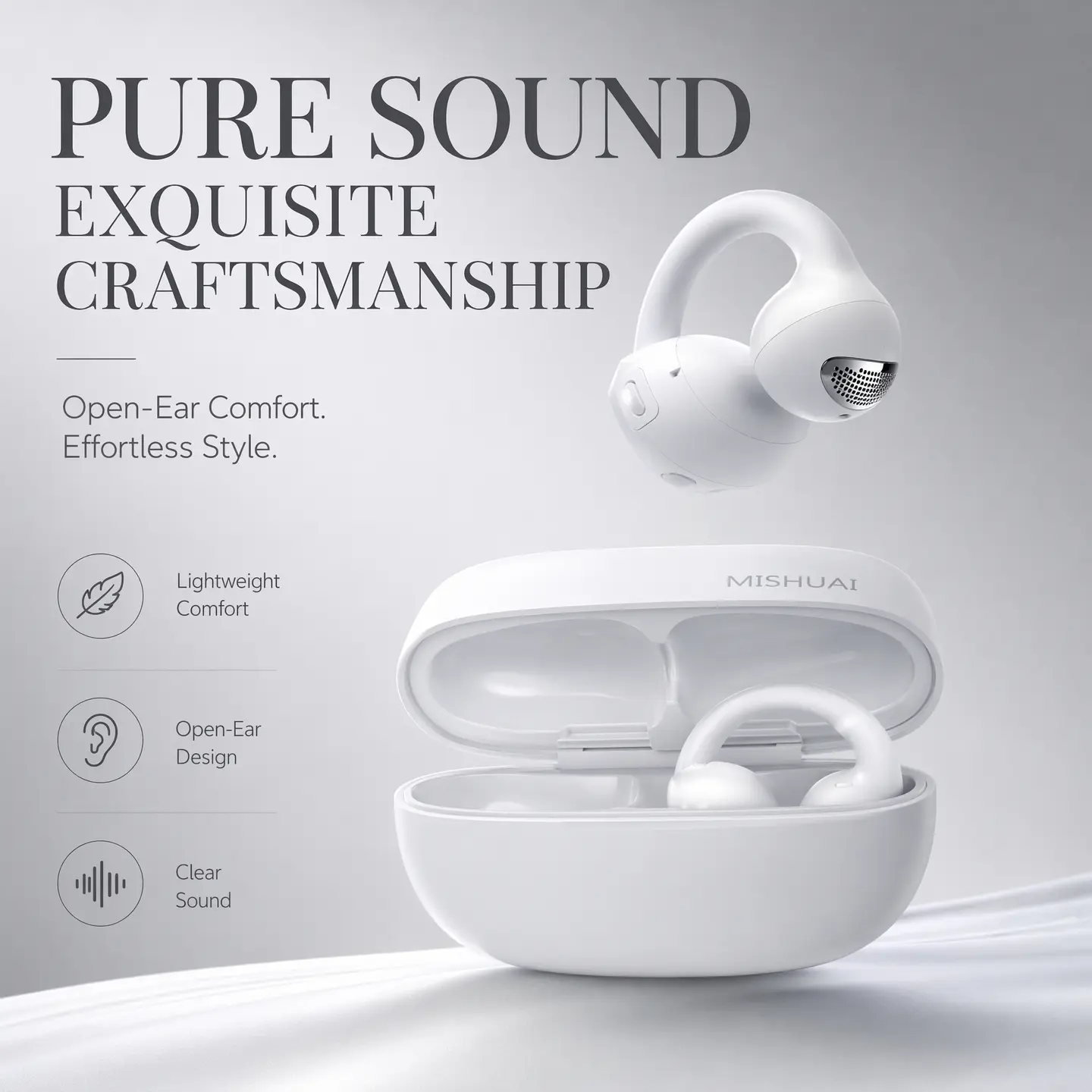 Open-Ear Clip Headphones Bluetooth 6.0 – 720° Surround Sound, Built-in Mic & Voice Assistant, Ultra-Light Comfort, 36H Playtime – Perfect for Gym, Study & Remote Work – Women’s & Men’s Fashion Gear – Shop Now!