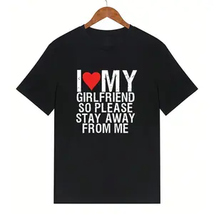 Express Your Love With A Bold Red And White Relationship Statement Tee Featuring I Love My Girlfriend Message