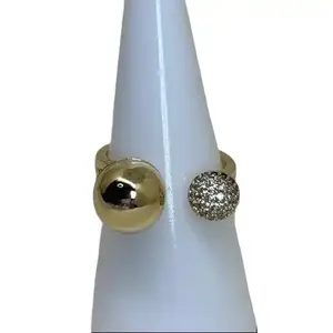 Women's Open Design Ball Rings - Stackable Rings with Trendy Style, Durable for Daily Wear, Xuping Artificial Gemstone Jewelry Accessory