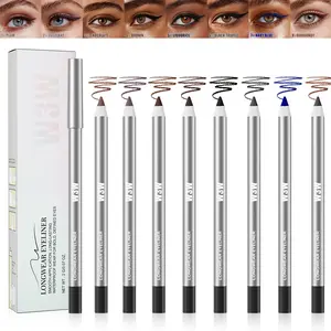 Eyeliner Pencil Complimentary Pen Sharpener Makeup Matte Lipliner Sweat Resistant High Shine Pearl Smoky Punk Goth Eyeshadow Pens Cosmetic,Sweat Resistant Eye Makeup Gift for Women & Makeup Novices, Cosplay