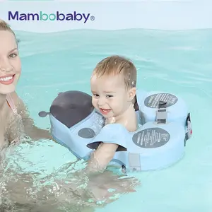 Mambobaby Upgraded Non-Inflatable Youngsters Swim Ring with Removable UPF 50+ UV Protection Canopy - Soft PVC Pool Float for Youngsters, Available in Pink/Blue/Yellow, Perfect for Outdoor Water Activities, Water Play Accessory | Secure Swim