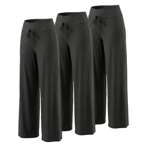 SHOWITTY Outlets Women’s 3-Pack Wide Leg Pants – No Pocket High Waisted, All Black, Comfortable & Flowy SHOWITTY Outlets Women’s 3-Pack Wide Leg Pants – No Pocket High Waisted, All Black, Comfortable & Flowy