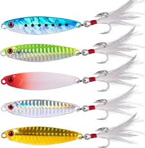 5 Pack Metal Jigging Spoon Saltwater Fishing Jigs Spoons Lures Casting Vertical  Jig Lures Freshwater Bass Striper Mackerel Halibut
