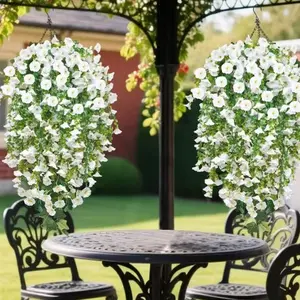 Artificial Eucalyptus Violet Vine Set, Hanging Silk Colorful Daisy for Fake Plants Spring Summer Decor, UV Resistant Outdoor Flower Decoration, Fake Flowers Outdoor, Decorative Fake Flowers