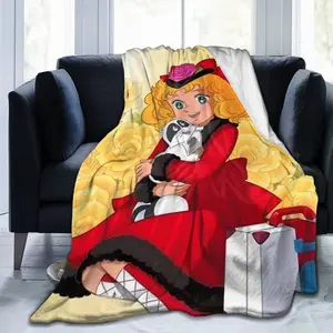 Candy Candy Anime Flannel Throw Blanket  Soft Warm All-Season Vibrant Mixed Colors with Roses Characters Cozy for Home Office Camping Perfect Gift for Sports  Music Fans Candy Decor Camping Warmth Accessory Whimsical Design Detailed Illustration