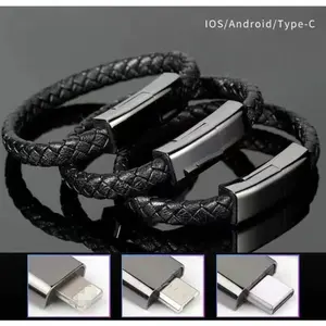 Popular bracelet-style data cable suitable for Apple and Android devices, short fast-charging cable