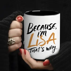 Lisa Inspired Letter 11oz Insulated Ceramic Mug - Suitable for Hot and Cold Drinks, Reusable, Dishwasher Safe - Perfect Gift for Birthdays, Holidays, Christmas, New Year, Valentine'S Day, White