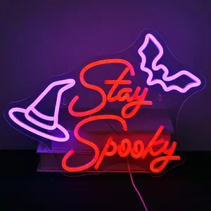 Halloween Themed Neon Sign, USB Powered Neon Sign, Wall Mounted Neon Light, Decorative Lamp for Home Party & Festival, Led Neon Lights