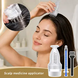Three-In-One Scalp Treatment Kit, Includes Liquid Guide Comb, Cleaning Brush, Injector, Uniform Dispensing, Essential Oil/conditioner Compatible