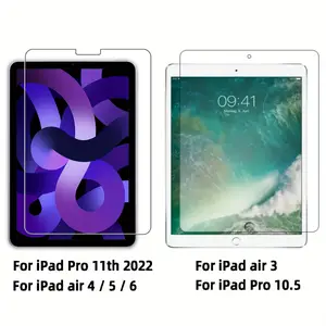 2-piece high-definition tempered glass screen protector, suitable for iPad Pro 11 2022, air 4/5, high hardness, smooth surface, easy installation