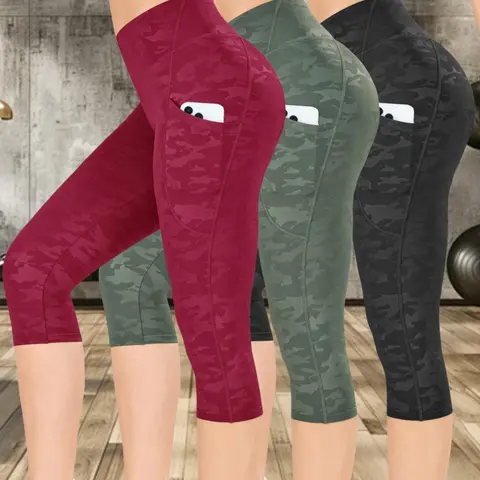Women's Camo Print Gym Shorts, Breathable Comfortable Skinny Shorts, High Stretch Yoga Leggings, Ladies Sportswear for Indoor Outdoor Wear Breathable Athletic Bottoms, Fitness Summer Bottoms, Workout Sportswear