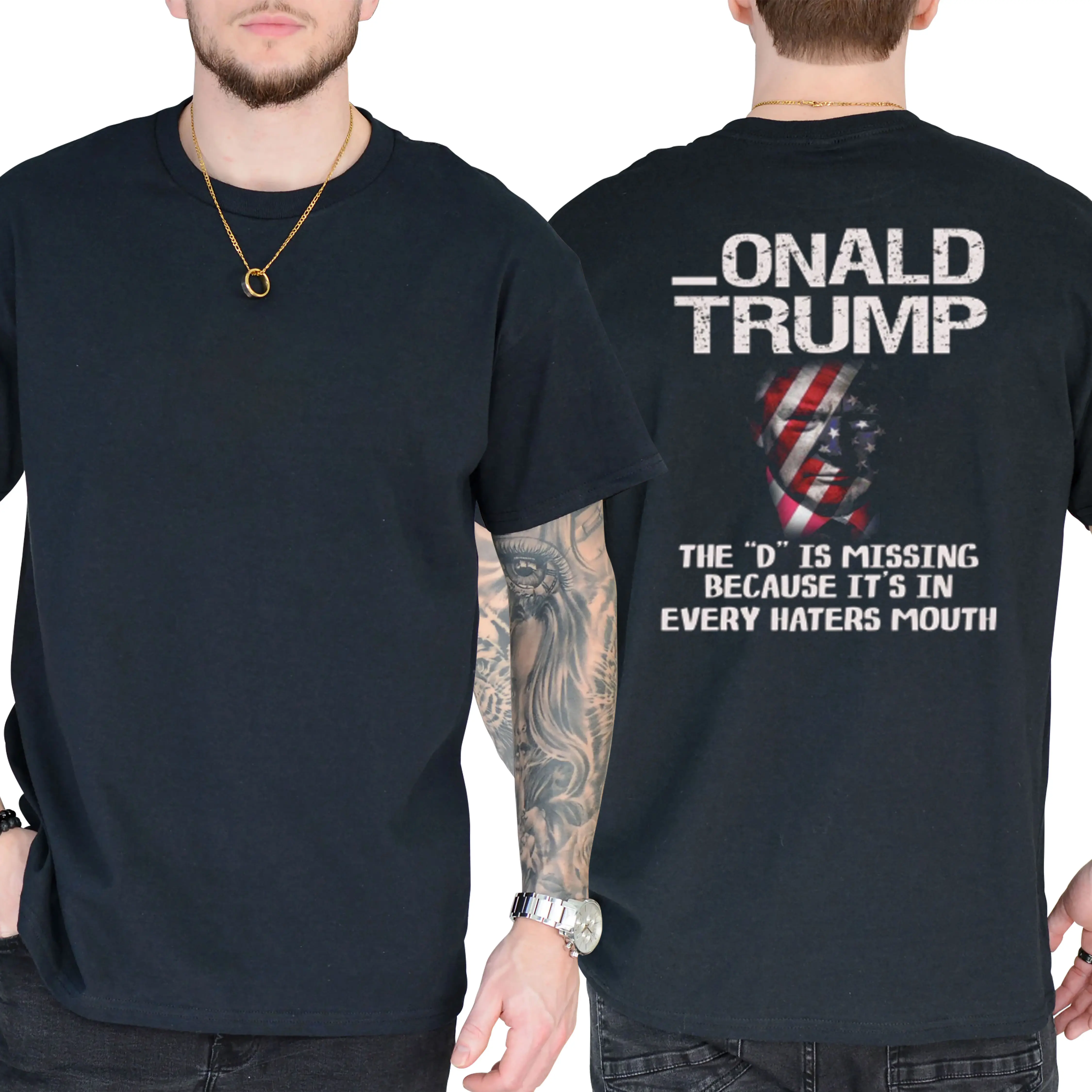 Just The D Political T-Shirt, Short Sleeve Printed Graphic Shirt, Daily Casual Menswear