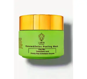 Laleva Natural Renew & Detox Peeling Mask with Prickly Pear Enzyme, Tranexamic Acid, & Clay Complex for All Skin Types