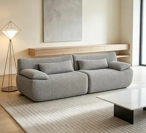 Modern Modular Loveseat Sofa - Cloud-Like, Boneless, Oversized Indoor Living Room Furniture Couch