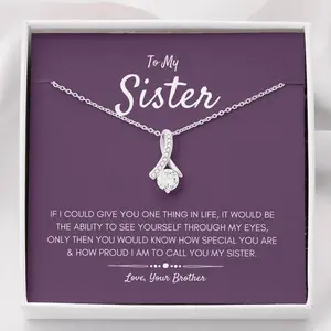 Personalized Brother to Sister Gift, I'm Proud of You, Gift for Sister from Brother, To My Sister Necklace, Sister Birthday Gift, Raksha Bandhan Gift