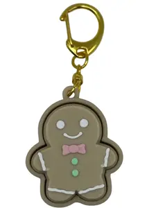 Pastel Christmas Gingerbread Man Fidget Clicker: keychain accessory, stress relief, cute must have stocking stuffer Clip