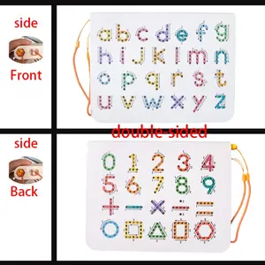 Mini Dual-Function Lowercase Letter Number Tracing Board, 26 Alphabet Practice Board, Home Leisure Early Education Toy, Ideal Gift