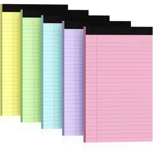5-Pack Colorful Notebooks, 5x8 Inch College Ruled Paper, Tear-Off Pages, Ideal for Work School Office Supplies, 30 Sheets Per Notebook