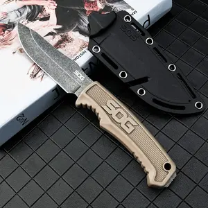 New FK1001 Camping Fixed-Blade Knife (with Sheath) High-Hardness 7Cr13Mov Blade, Nylon Fiber Handle, Multi-Purpose Cutting EDC Survival Hiking Tool, Portable Rescue Outdoor Jungle Knife, Outdoor Camping Knives