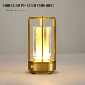 LED Full Aluminum Rechargeable Night Light, Touch Dimmable USB Decorative Table Lamp, Bar Camping Bedside Ambiance Light