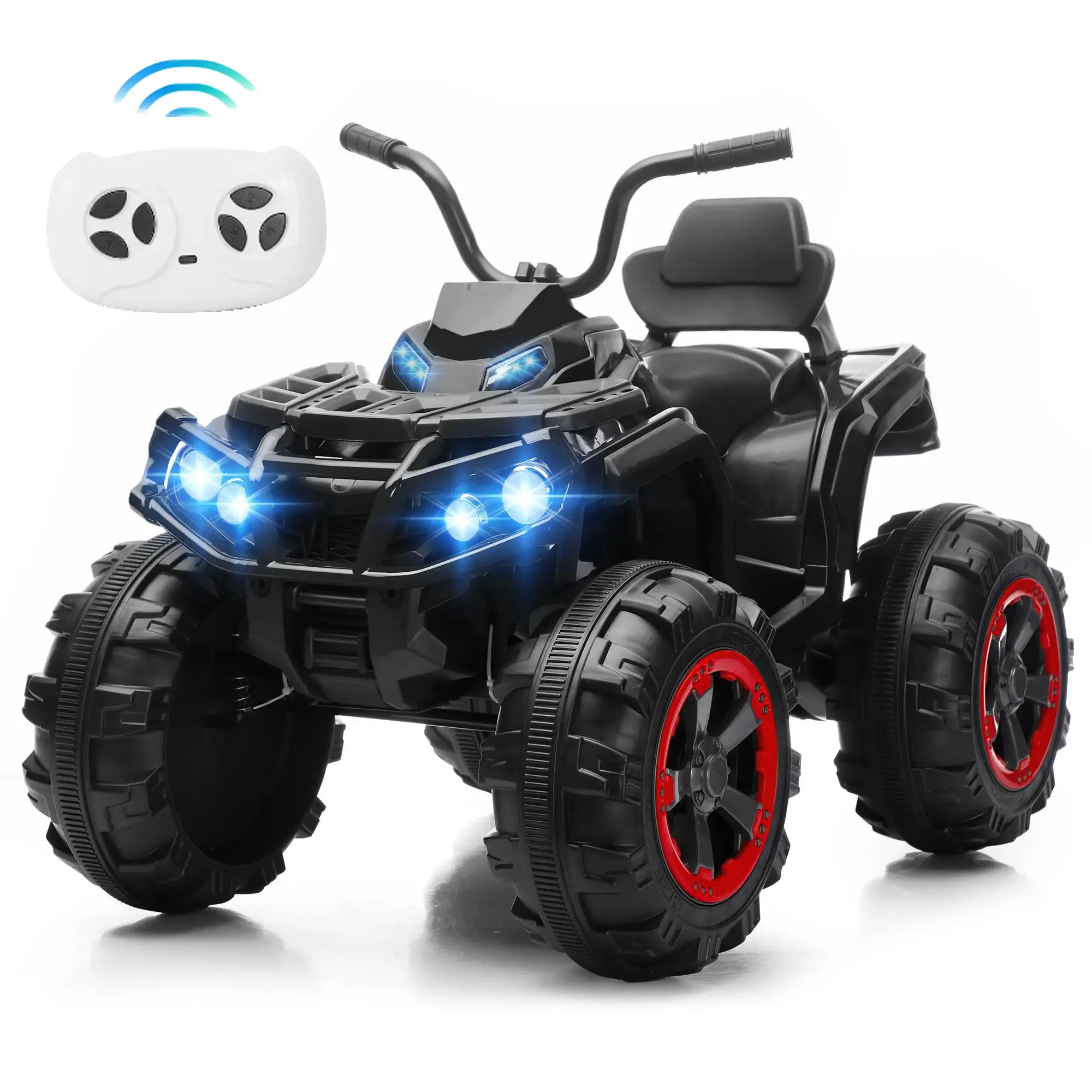 24V Kids Electric Ride-On ATV Quad Car - 4-Wheeler Toddler Motorcycle with Forward-Backward Function, Wear-Resistant Wheels, Music, Horn, Remote Control, Simple Controls, Supports Up to 70 lbs for Ages 3+