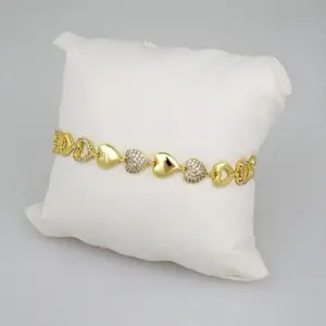 Bracelet - Pulsera de Dama Zircon Stone 14k Real Color Elegante para Mujer