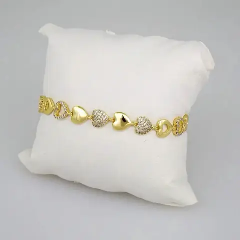 Bracelet - Pulsera de Dama Zircon Stone 14k Real Color Elegante para Mujer
