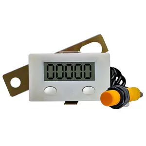 DIGITEN LCD Digital 0-99999 Counter 5 Digit Plus UP Gauge + Proximity Switch Sensor with Magnetic, Suitable for knitting machines, pedestrian entry counting, and machine counting applications.