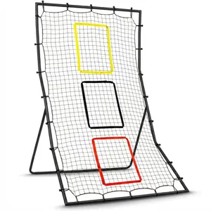 Baseball Practice Net - 6 ft x 4 ft Pitching & Fielding Rebounder with 3 Goal Zones, Softball Training Aid
