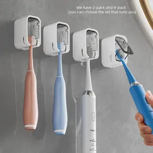Toothbrush Holders for Bathroom【Innovation Single Slot Design】 2PCS/4pcs Toothbrush Holder Wall Mounted with Cover Toothbrush Protector for Shower, Single Toothbrush Dispenser Storage Organizer for Family & Travel,Christmas Home Goods