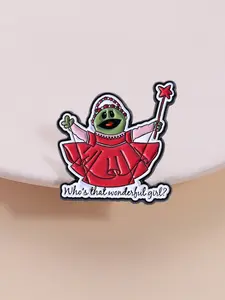 Nanalan Frog Princess Brooch, Cute Hand-drawn Anime Style, Who's That Wonderful Girl? Skirt Crown Design, Fashion Accessory
