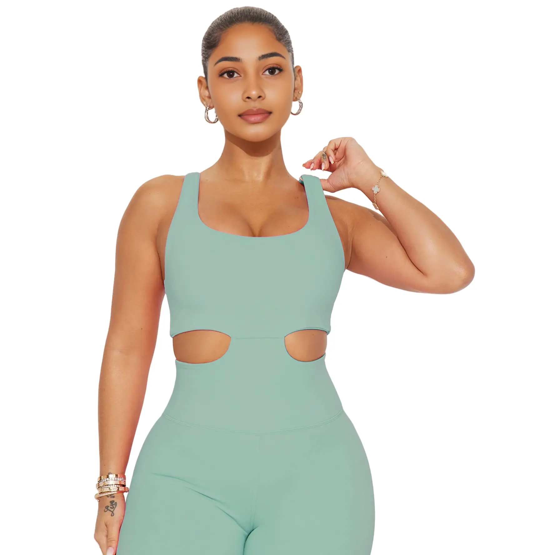 Womens Jumpsuits Shorts Rompers One Piece Bodysuits Yoga Sleeveless Backless Seamless Bodycon Outfits Clothes 2024