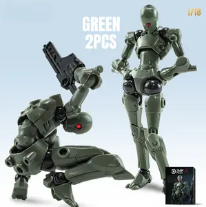 Set of Two | "Strong Assault" Alien 1/18 Scale Sci-Fi Mecha Assembly Model Kit — Highly Articulated Robot Figure & Cyberpunk-Style Collectible
