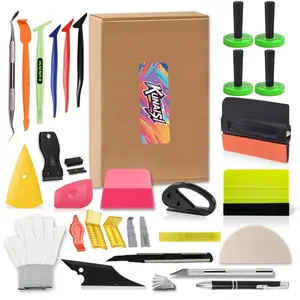Complete Car Vinyl Wrap Tool Kit | PPF Installation Tools Set w/ Squeegee, Cutter, Scraper, Gloves & Film Accessories | All-in-One Kit for Beginners & Professionals