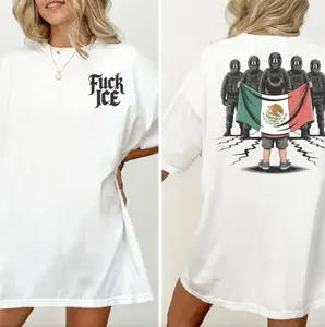 F*ck ICE Shirt with Mexican Flag Protest Art – Anti ICE Political Statement Tee, Pro Immigrant Rights Shirt, No Human Is Illegal, Anti Trump FDT Shirt