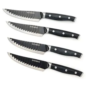 KitchenHQ 4-piece Wavy Edge Nonstick Steak Knife Set