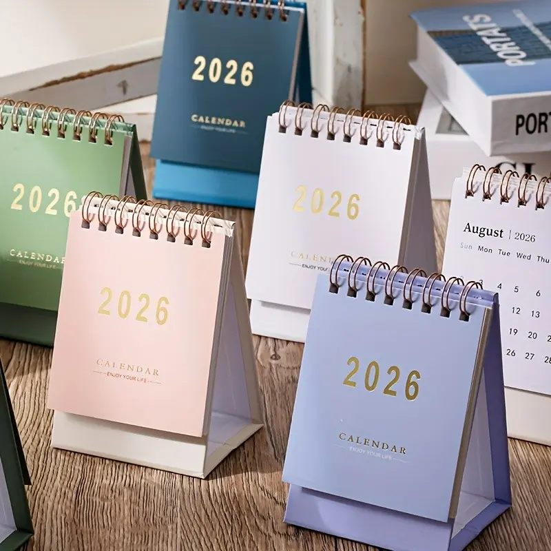 2026 Mini Desk Calendar, Desktop Calendar, Monthly and Weekly Dated Planner, Thick 250g Paper, Dual Wire Binding, Multiple Color Options, Home or Office Organization, Calendars Planners