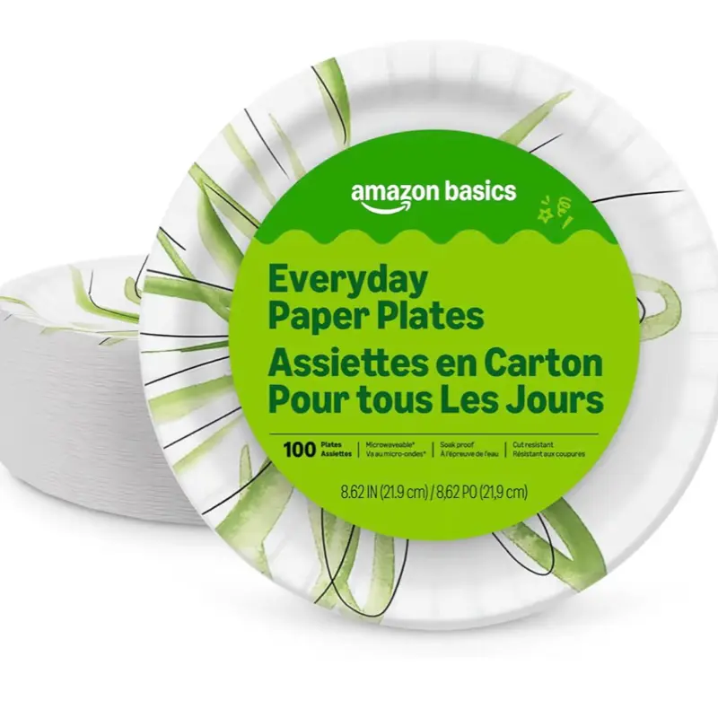 Amazon Basics Everyday Disposable Paper Plates