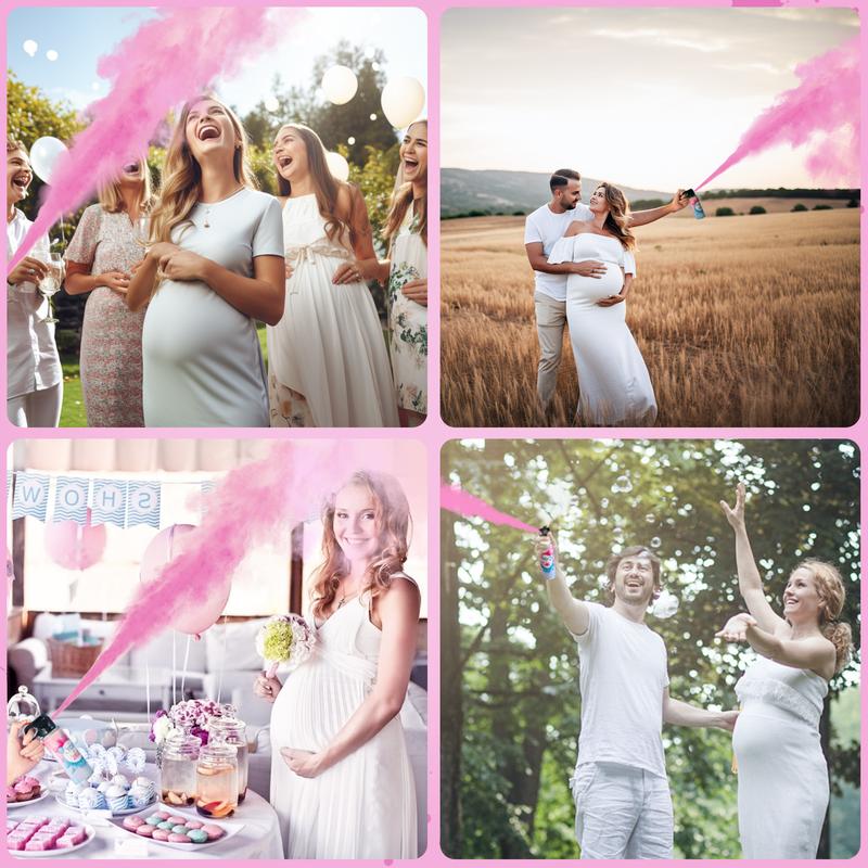 Gender Reveal Fire Extinguisher Color Blasters 2 Bottles for Baby Party Halloween Birthday Outdoor Activities Safe Corn Starch Confetti Spray