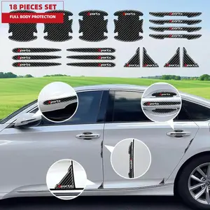 [18PCS Value Pack] Car Door Handle & Edge Protector Kit, Waterproof 3D Carbon Fiber Self-Adhesive Scratch Guard, Universal Exterior Anti-Scratch Accessories for Cars & Trucks, Door Handle Cover Trim tiktokshopspringglowup, Car Door Protectors, Door Wrist,