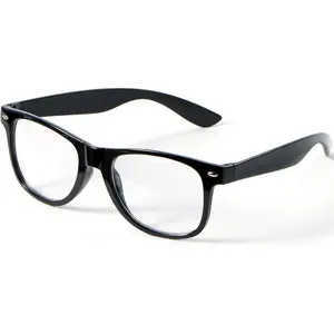 Nerd Costume Glasses - Black Fake Glasses with Clear Lenses for Men, Women, Adults - Halloween Accessories