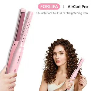 FORLIFA-AirCurl Pro:0.6-inch Cool Air Curl & Straightening Iron 3-in-1 Tool with 360° Swivel Cord 5 Temperature Settings, WeeklyDeals,Summervibes