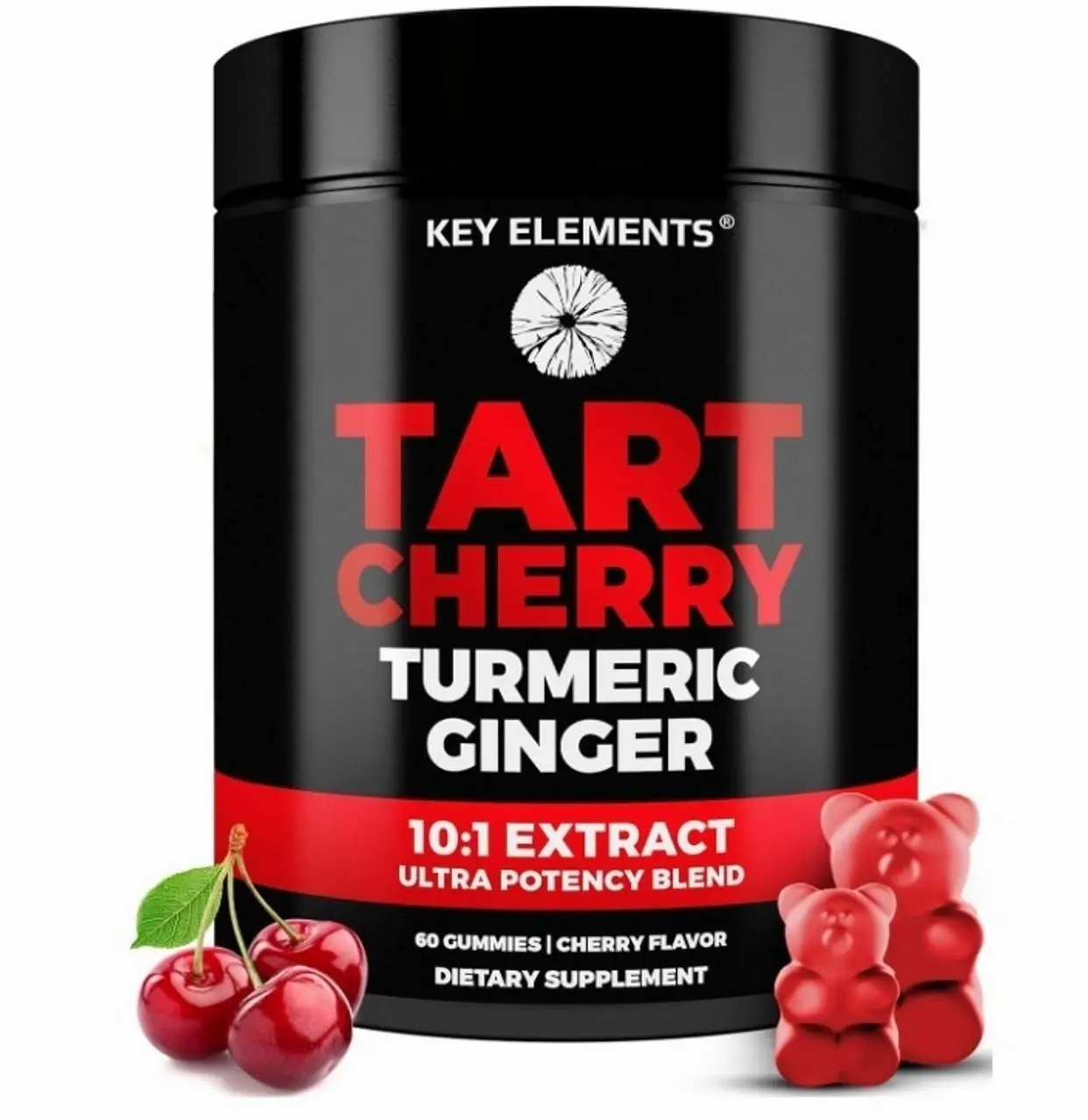 [Ultra Strength] Tart Cherry Gummies Extract with Turmeric & Ginger - Natural Tart Cherry Supplement for Uric Acid Cleanse Support & Recovery Gummies